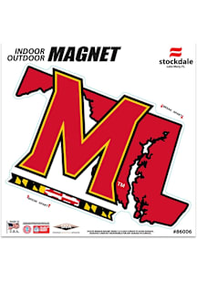 Maryland Terrapins State Shape Car Magnet - Red