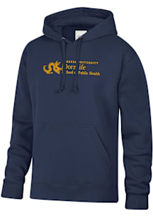 Drexel Dragons Mens Navy Blue DORNSIFE SCHOOL OF PUBLIC HEALTH Embroidered Long Sleeve Hoodie