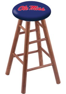 Ole Miss Rebels Round Cushion Oak Pub Stool - Brown