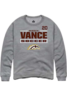 Meredith Vance Western Michigan Broncos Mens Grey NIL Stacked Box Player Crew