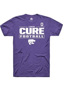Linkon Cure Rally Mens Purple K-State Wildcats NIL Stacked Box Player T Shirt