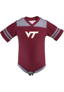 Virginia Tech Hokies Baby Maroon Football Short Sleeve One Piece