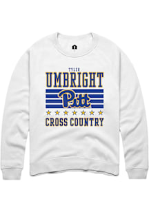 Tyler Umbright Rally Mens White Pitt Panthers NIL Striped Player Crew