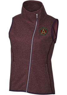 Cutter and Buck Atlanta United FC Womens Burgundy Mainsail Asymmetrical Vest