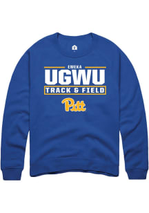 Emeka Ugwu Rally Mens Blue Pitt Panthers NIL Stacked Box Player Crew