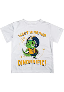 Vive La Fete West Virginia Mountaineers Infant Dino-Riffic Short Sleeve T-Shirt White