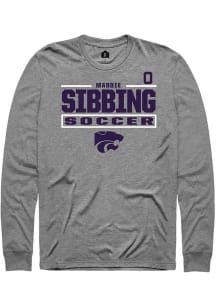 Maddie Sibbing Mens Graphite K-State Wildcats NIL Stacked Box Long Sleeve Player T Shirt