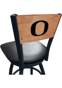 Black Oregon Ducks Vinyl Seat Maple Back Swivel Pub Stool