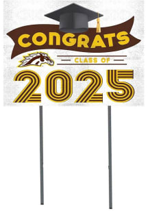 White Western Michigan Broncos 18x24 Yard Sign with Stakes Class of 2025 Yard Sign