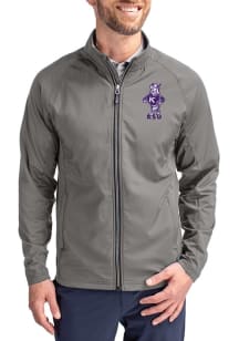 Mens K-State Wildcats Graphite Cutter and Buck Adapt Eco Medium Weight Jacket