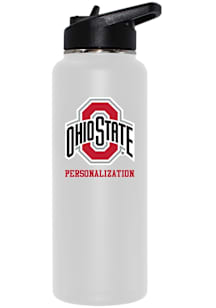 Ohio State Buckeyes Personalized 34oz Quencher Stainless Steel Bottle - White