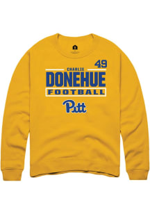 Charlie Donehue Rally Mens Gold Pitt Panthers NIL Stacked Box Player Crew