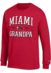 Champion Miami RedHawks Red Est. Date Grandpa Jersey Long Sleeve T Shirt
