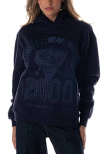 Columbus Blue Jackets Womens Blue Satin Hooded Sweatshirt