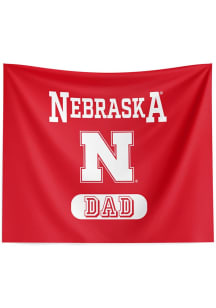 Red Nebraska Cornhuskers Dad 34x40 Tapestry Blanket