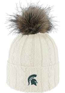 LogoFit Michigan State Spartans Ivory Alps Pom Womens Knit Hat
