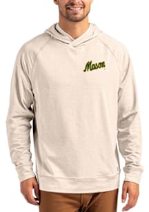 Cutter and Buck George Mason University Mens Oatmeal Vault Adapt Knit Hood Long Sleeve Hoodie