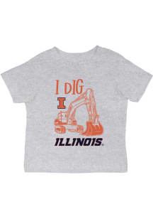 Infant Illinois Fighting Illini Grey Vive La Fete Excavator Short Sleeve T-Shirt