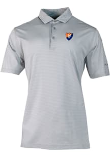 Mens Illinois Fighting Illini Grey Columbia Vault Heat Seal Double Hit Short Sleeve Polo Shirt