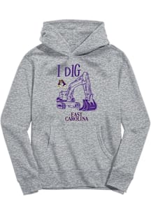 Vive La Fete East Carolina Pirates Toddler Grey Excavator Long Sleeve Hooded Sweatshirt