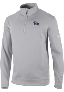 Mens Pitt Panthers Grey Columbia Heat Seal Omni Wick Wickhams Hills Qtr Zip Pullover
