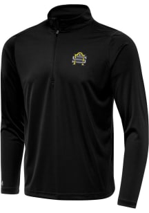 Antigua San Antonio Brahmas Mens Black Alternate Tribute Long Sleeve Qtr Zip Pullover