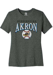 Summit Sportswear Akron RubberDucks Womens Graphite Homerun Short Sleeve T-Shirt