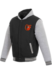 Baltimore Orioles Mens Black Reversible Hooded Heavyweight Jacket