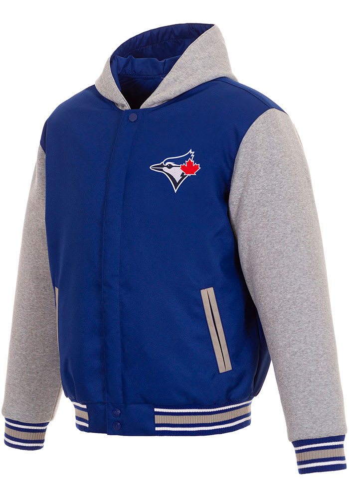 Toronto Blue Jays Mens Blue Reversible Hooded Heavyweight Jacket