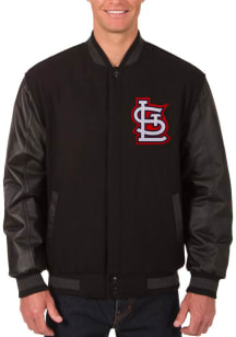 St Louis Cardinals Mens Black Reversible Wool Leather Heavyweight Jacket