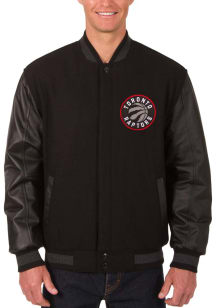 Toronto Raptors Mens Black Reversible Wool Leather Heavyweight Jacket