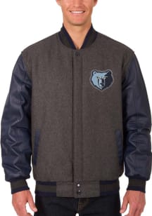 Memphis Grizzlies Mens Grey Reversible Wool Leather Heavyweight Jacket