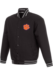 Clemson Tigers Mens Black Poly Twill Medium Weight Jacket