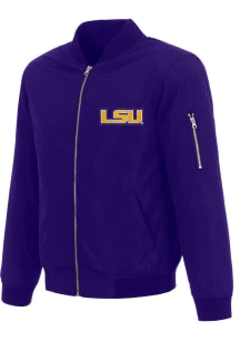 LSU Tigers Mens Purple Nylon Bomber Light Weight Jacket