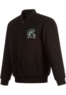 Michigan State Spartans Mens Black Reversible Wool Heavyweight Jacket