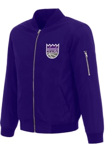 Sacramento Kings Mens Purple Nylon Bomber Light Weight Jacket