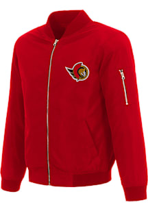 Ottawa Senators Mens Red Nylon Bomber Light Weight Jacket