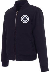 Los Angeles Clippers Mens Navy Blue Reversible Fleece Zip Up Light Weight Jacket