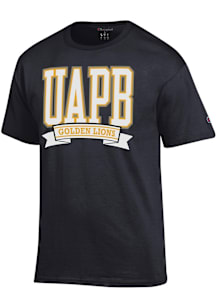 Champion Arkansas Pine Bluff Golden Lions Black School Initial Mascot Name Short Sleeve T Shirt