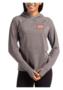 Cutter and Buck Big 12 Womens Black Adapt Knit Hood Hooded Sweatshirt