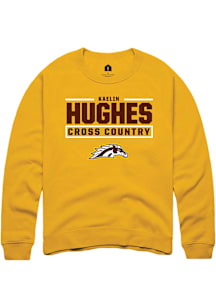 Kaelin Hughes Western Michigan Broncos Mens Gold NIL Stacked Box Player Crew