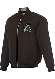 Michigan State Spartans Mens Black Reversible Primary Logo Medium Weight Jacket