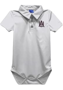 Vive La Fete Alabama A&amp;M Bulldogs Baby White Team Short Sleeve One Piece Polo