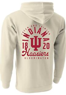 Indiana Hoosiers Mens Oatmeal Mascot Overlay Long Sleeve Hoodie