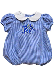 Vive La Fete Memphis Tigers Baby Blue Gingham Collar Short Sleeve One Piece