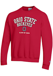 Champion Ohio State Buckeyes Mens Red Class of 2029 Long Sleeve Crew Sweatshirt