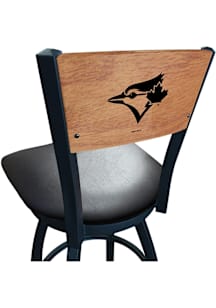 Toronto Blue Jays Vinyl Seat Maple Back Swivel Pub Stool - Black