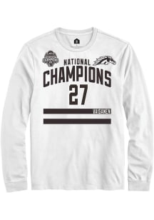 Joona Vaisanen Mens White Western Michigan Broncos NIL 2025 National Champions Shirzee Long Sleeve..