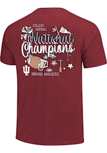 Indiana Hoosiers Womens Crimson 2025 College Football National Champions Cutesy Short Sleeve T-Shi..