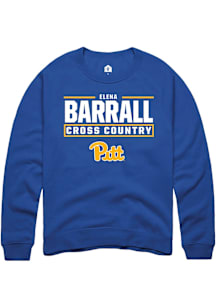 Elena Barrall Rally Mens Blue Pitt Panthers NIL Stacked Box Player Crew